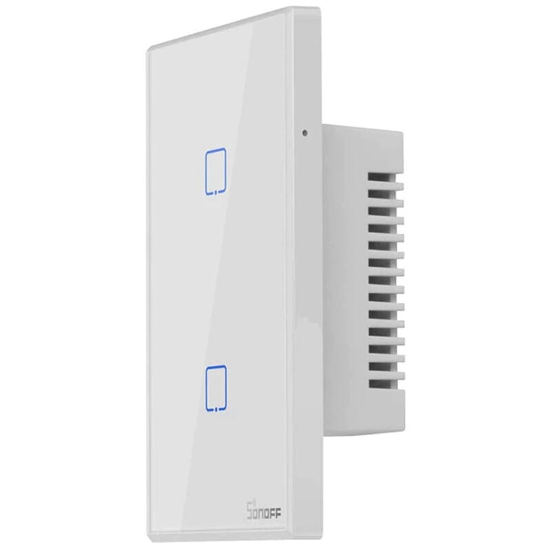 foto del prodotto interruttore son off smart 2 canale controller da remoto wireless wifi placca touch domotica bianco