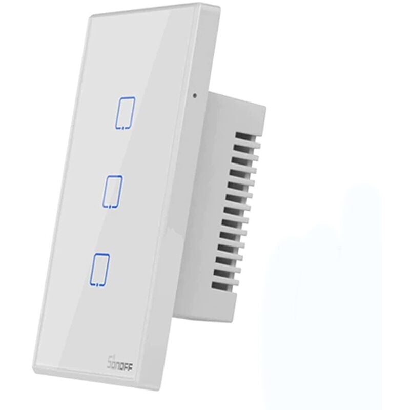 foto del prodotto interruttore son off smart 3 canale controller da remoto wireless wifi placca touch domotica bianco