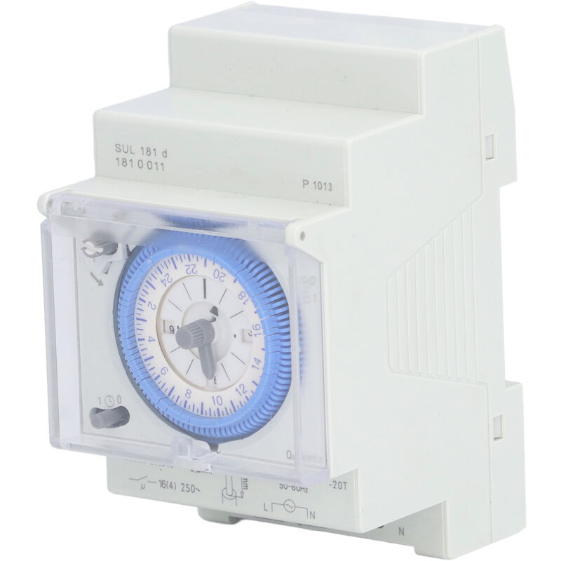 foto del prodotto interruttore temporizzato meccanico 24 ore interruttore orario din rail con riserva di carica sul 181d 110 230v