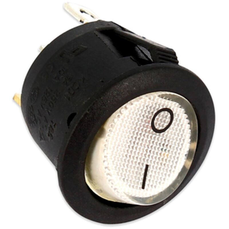 foto del prodotto interruttore tondo luminoso bianco 20mm 3 contatti vari usi elettrodomestici