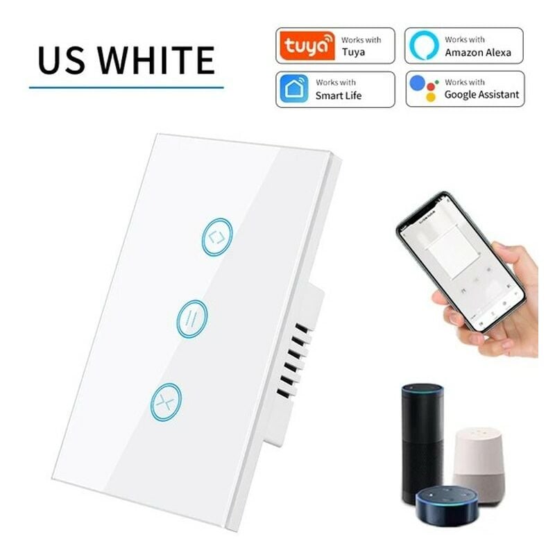 foto del prodotto interruttore touch per tapparelle smart zigbee colore bianco tuya