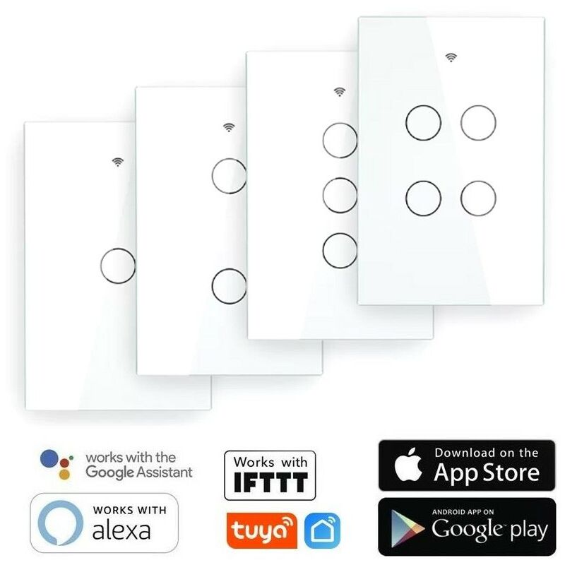 foto del prodotto interruttore touch smart wifi con rf 433 mhz dimensione 1 pulsante tuya
