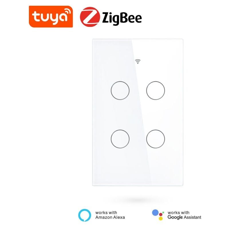 foto del prodotto interruttore touch smart zigbee 3.0 dimensione 4 pulsanti tuya