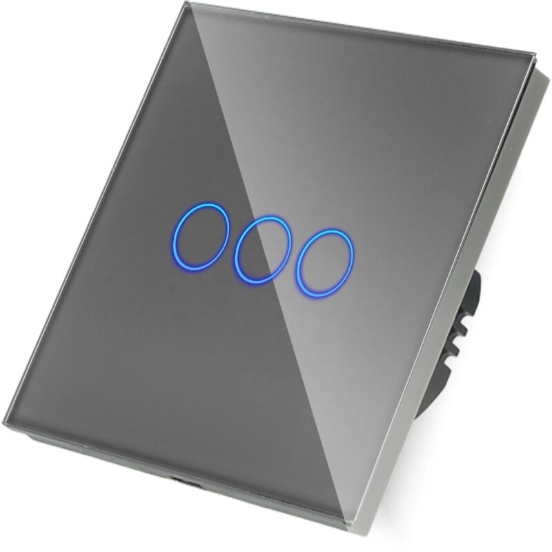 foto del prodotto interruttore touch wi fi triplo grigio solo live line