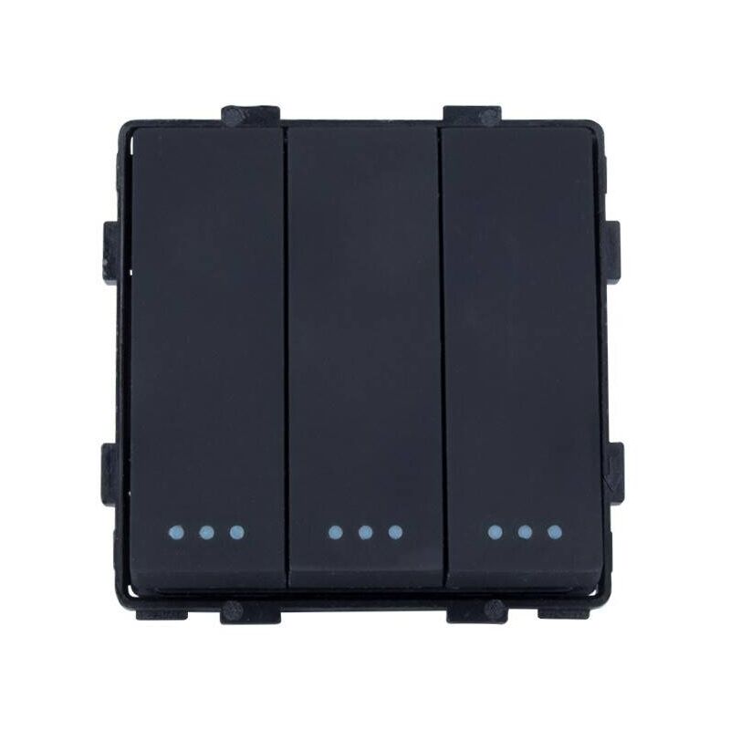 foto del prodotto interruttore triplo modern nero