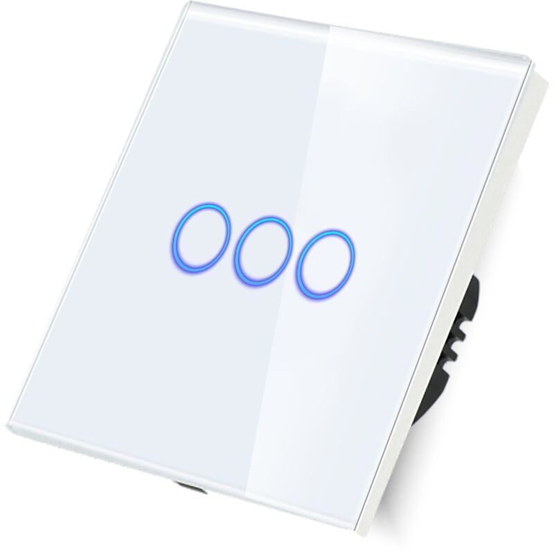 foto del prodotto interruttore triplo tocco bianco senza n