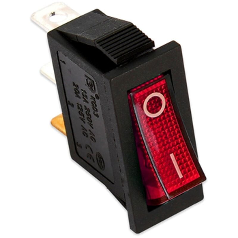 foto del prodotto interruttore unipolare 3 contatti luminoso rosso 0 1 11x30mm universale vari usi
