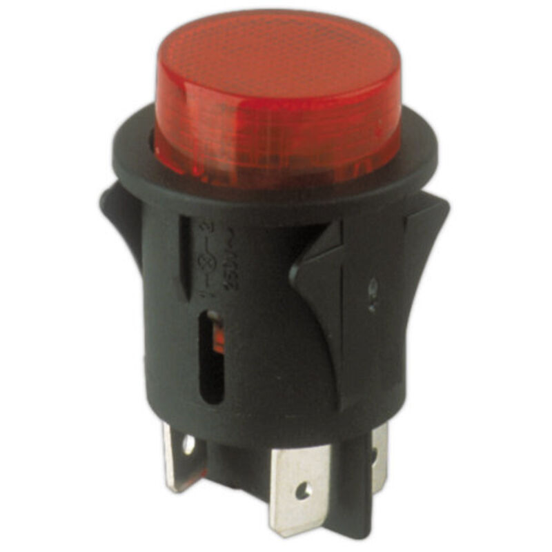foto del prodotto interruttore unipolare da incasso con pulsante illuminato electro dh corpo nero e pulsante rosso 11.479.il n r 8430552091263