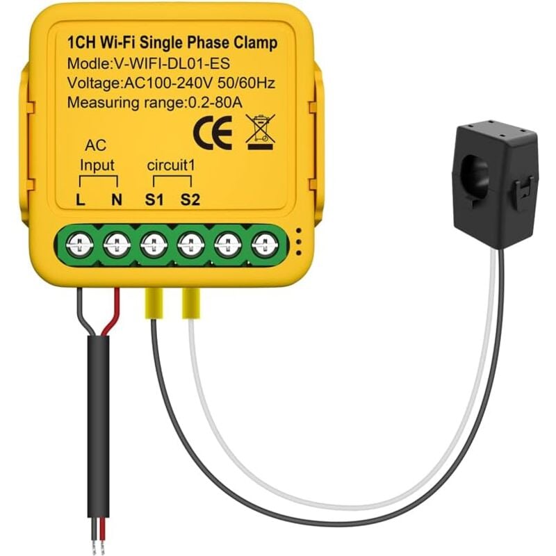 foto del prodotto interruttore wi fi controller 80a misuratore di energia trasformatore di corrente morsetto kwh monitor di potenza statistiche di potenza dispositivo