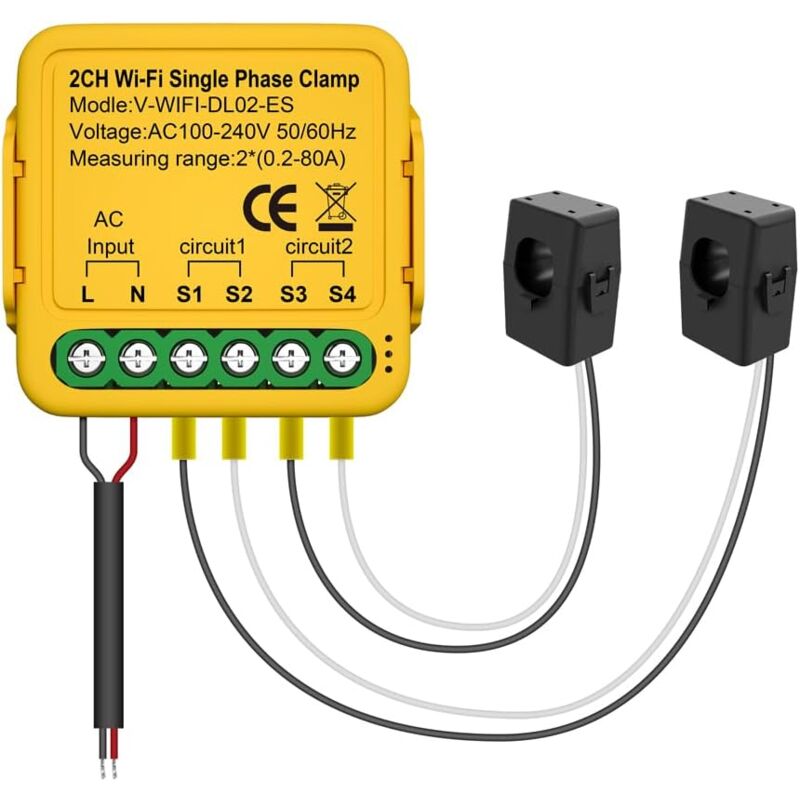 foto del prodotto interruttore wi fi controller 80a misuratore di energia trasformatore di corrente morsetto kwh monitor di potenza statistiche di potenza dispositivo