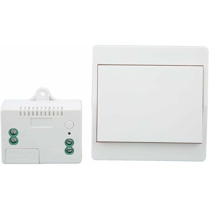 foto del prodotto interruttore wireless autoalimentato, senza batteria, telecomando wireless per luci ed elettrodomestici, impermeabile e sicuro, installabile