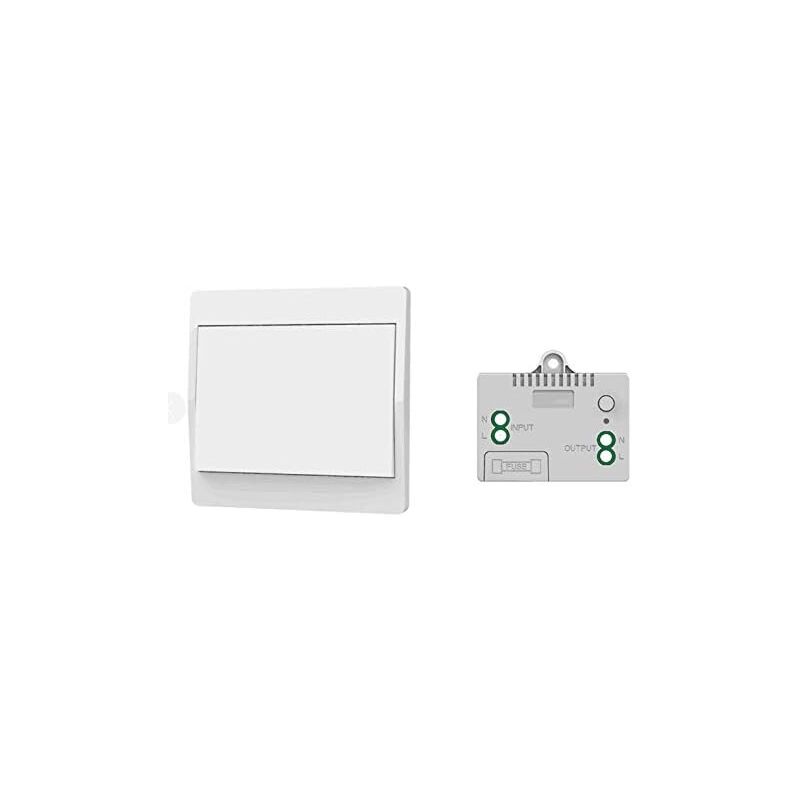 foto del prodotto interruttore wireless autoalimentato, telecomando wireless senza batteria per luci ed elettrodomestici, impermeabile e sicuro, installabile direttamente in bagno, ecc. (1tb1)