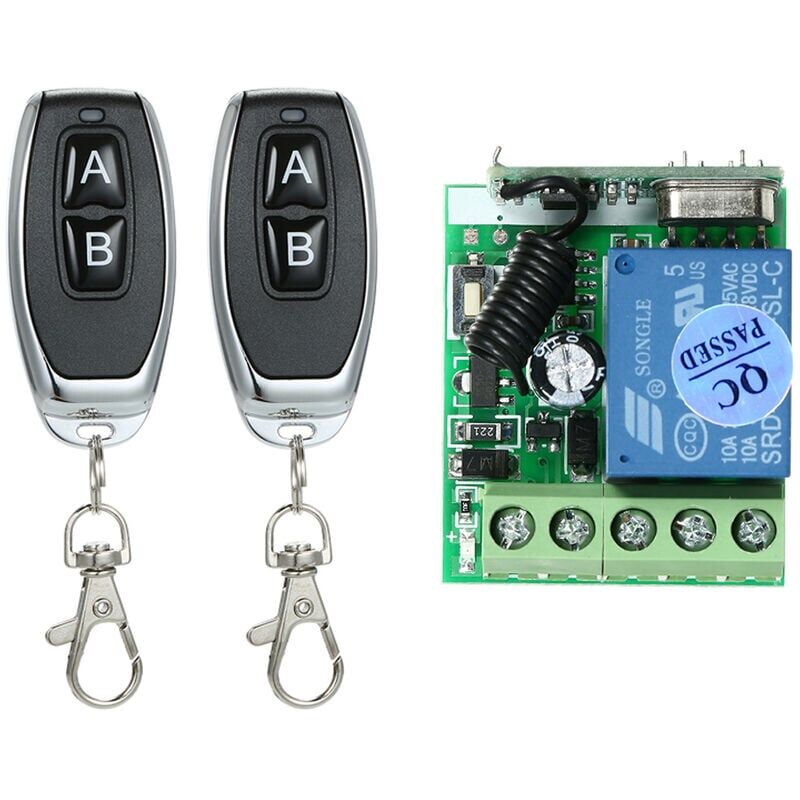 foto del prodotto interruttore wireless dc 12v 1ch controllore di accesso con 2 telecomandi comodo e versatile