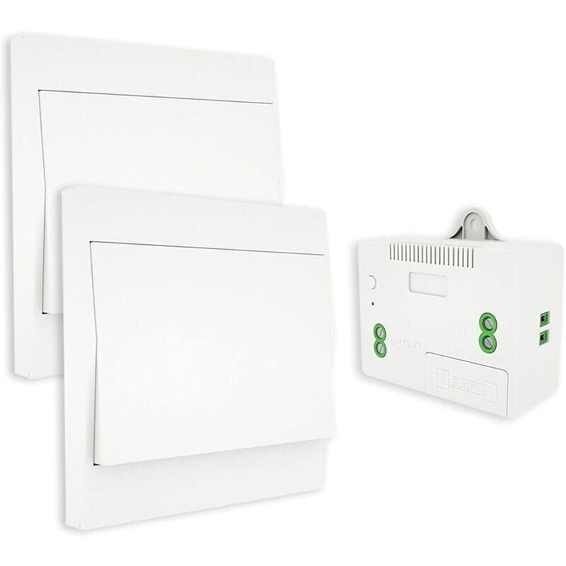 foto del prodotto interruttore wireless, senza batteria, telecomando bidirezionale da parete, interruttore da parete autoalimentato, senza cablaggio, trasmettitore da