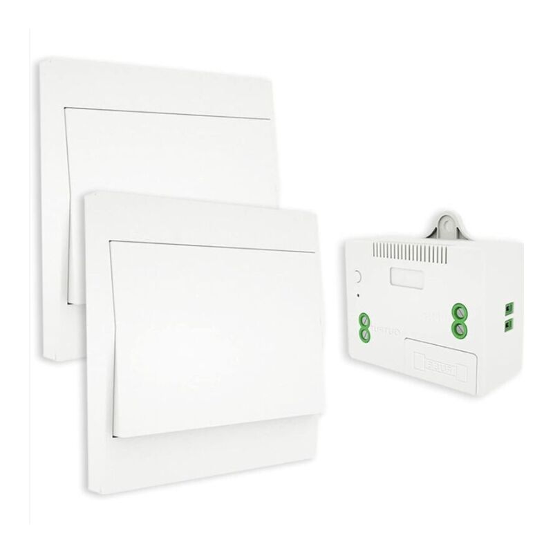 foto del prodotto interruttore wireless, senza batteria, telecomando bidirezionale da parete, interruttore da parete autoalimentato, senza cablaggio, trasmettitore da