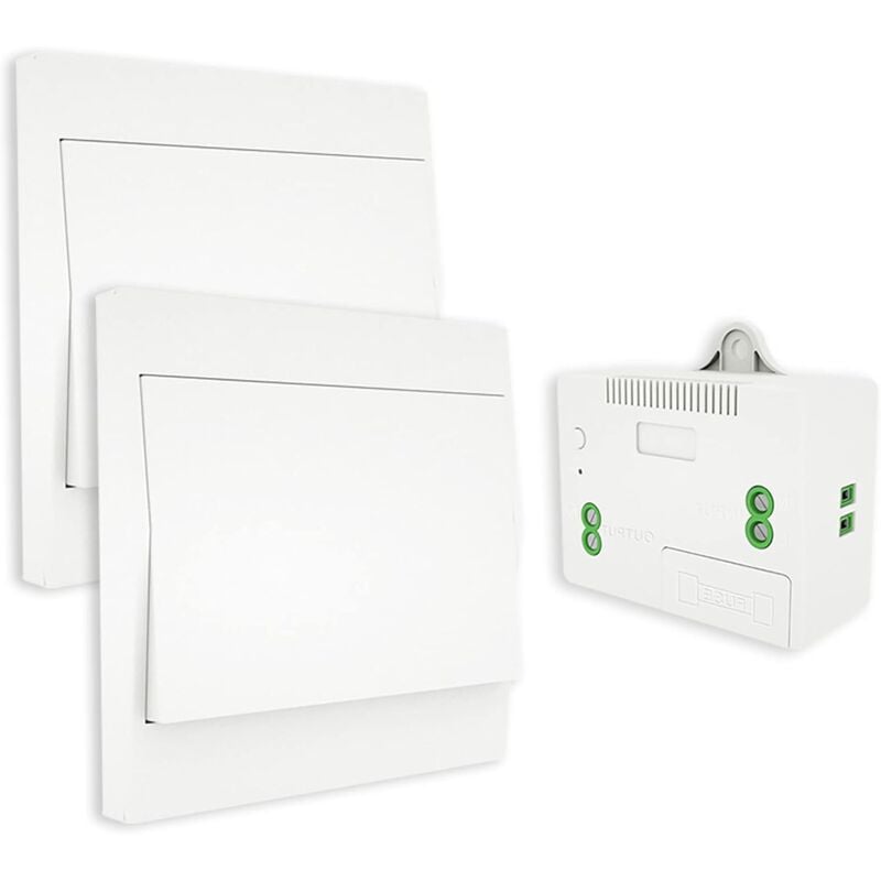 foto del prodotto interruttore wireless, senza batteria, telecomando da parete bidirezionale, interruttore da parete autoalimentato, senza cablaggio, trasmettitore da