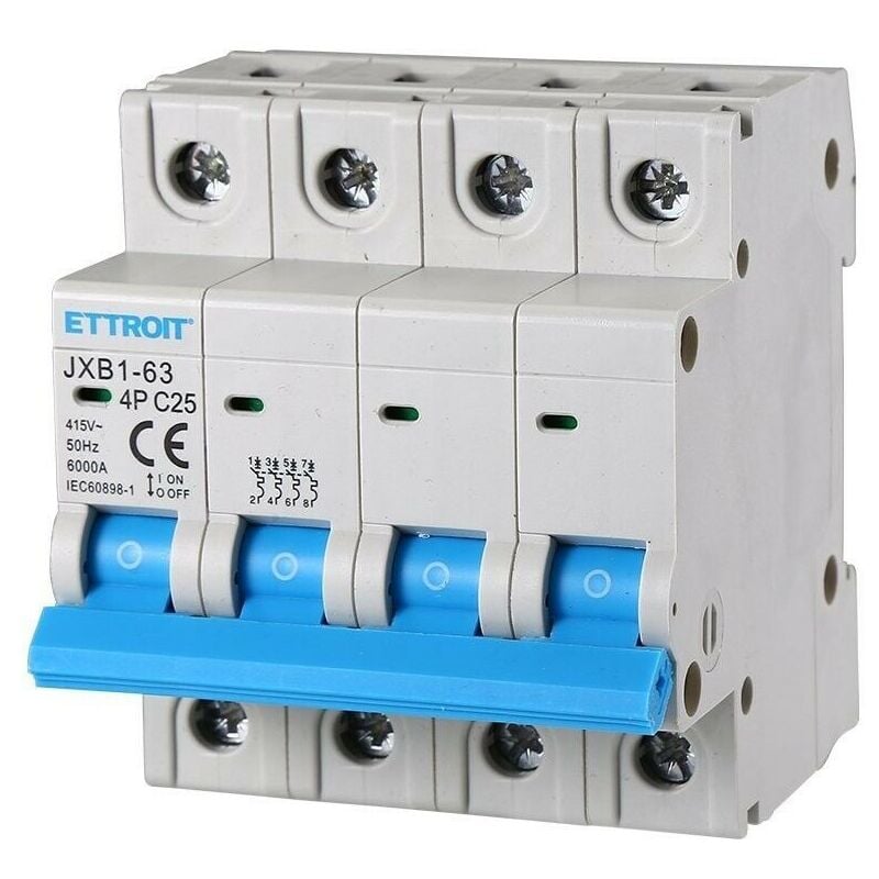 foto del prodotto interruttori megnetotermici barra din 4 mod 4p 415v curva c 4,5ka 25 ettroit