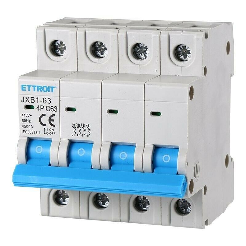 foto del prodotto interruttori megnetotermici barra din 4 mod 4p 415v curva c 4,5ka 63 ettroit