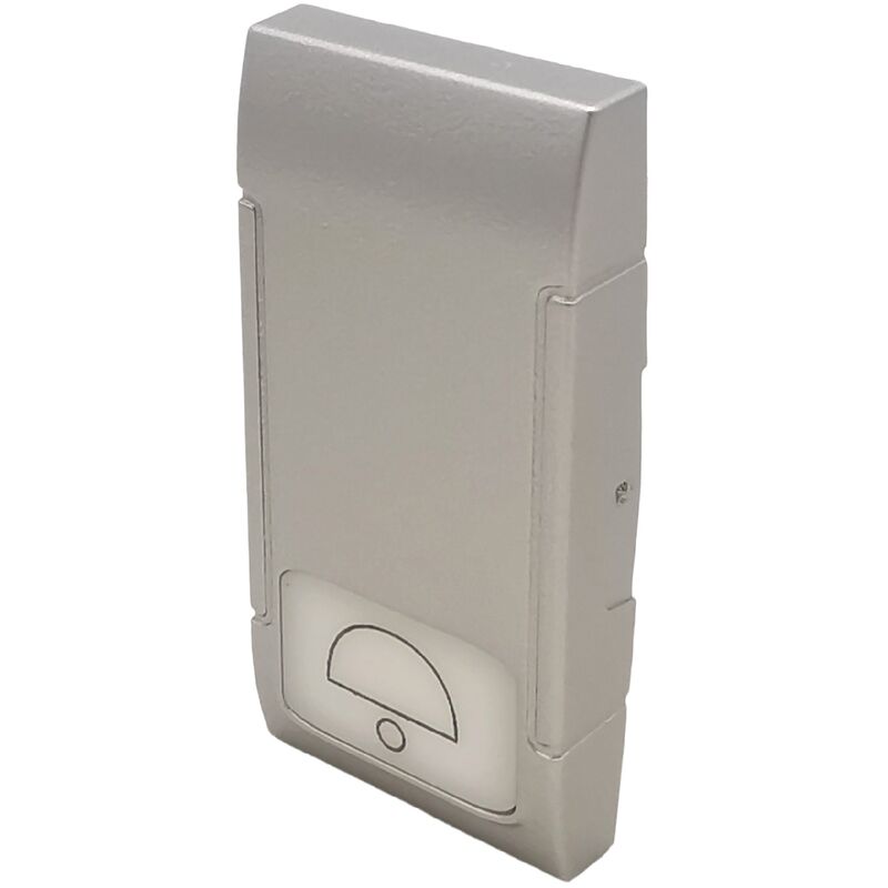 foto del prodotto interruttori prese pulsanti frutti compatibili bticino living light tech international e air grigio argento silver coperchio pulsante campanello x 2pz