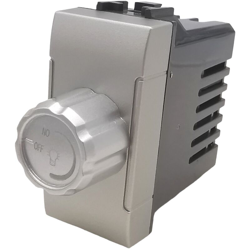 foto del prodotto interruttori prese pulsanti frutti compatibili bticino living light tech international e air grigio argento silver dimmer