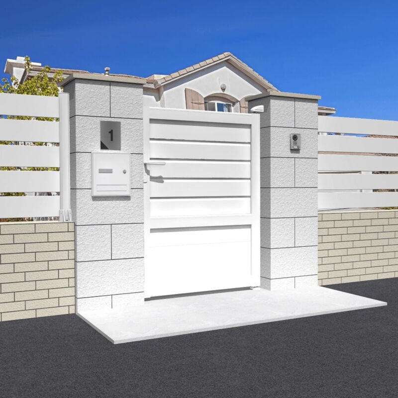 foto del prodotto intersun - cancello pedonale misto l 1000 x a 1781 mm (bianco)