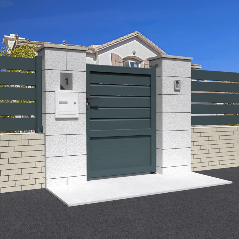 foto del prodotto intersun cancello pedonale misto l 1000 x a 1781 mm grigio antracite 