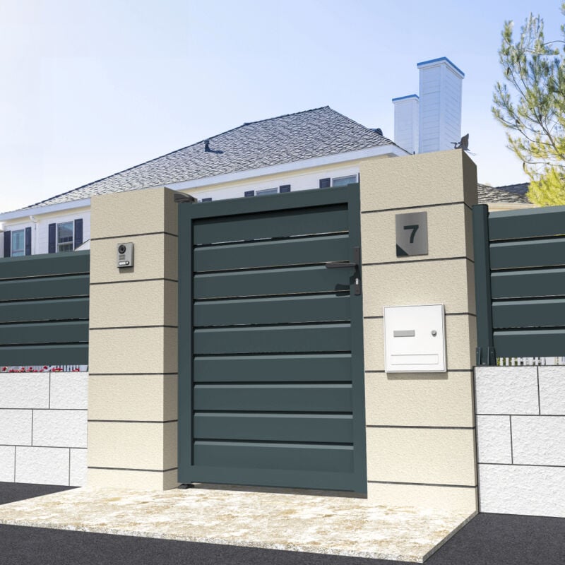 foto del prodotto intersun cancello pedonale privacy l 1000 x a 1407 mm grigio antracite 