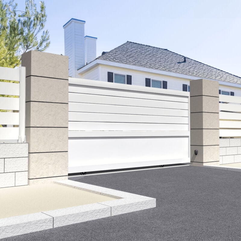 foto del prodotto intersun cancello scorrevole misto l 3000 x a 1594 mm bianco 