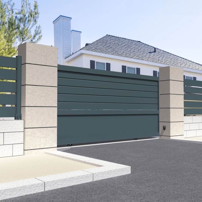 foto del prodotto intersun cancello scorrevole misto l 3000 x a 1750 mm grigio antracite 