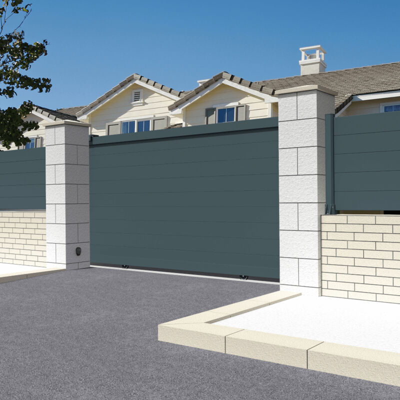 foto del prodotto intersun cancello scorrevole pieno l 4000 x a 1843 mm grigio antracite 