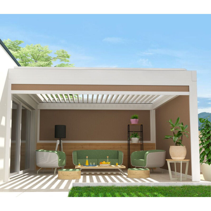 foto del prodotto intersun chiusura a cassonetto per pergola spinelle e hylia 3,00x2,50 m motorizzato a telecomando bianco talpa 