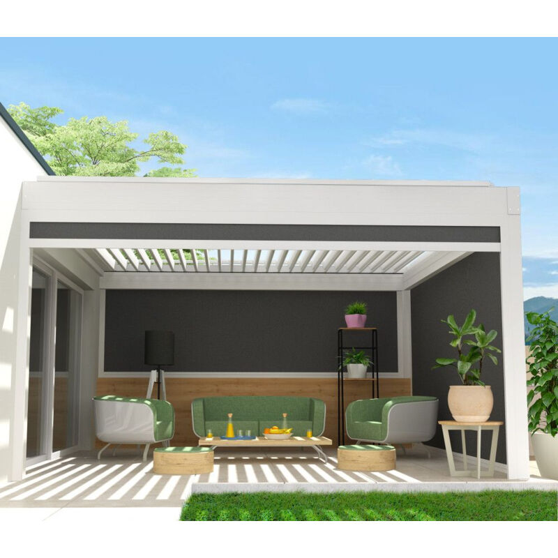 foto del prodotto intersun chiusura a cassonetto per pergola spinelle e hylia 3,50x2,50 m motorizzato a telecomando bianco grigio 