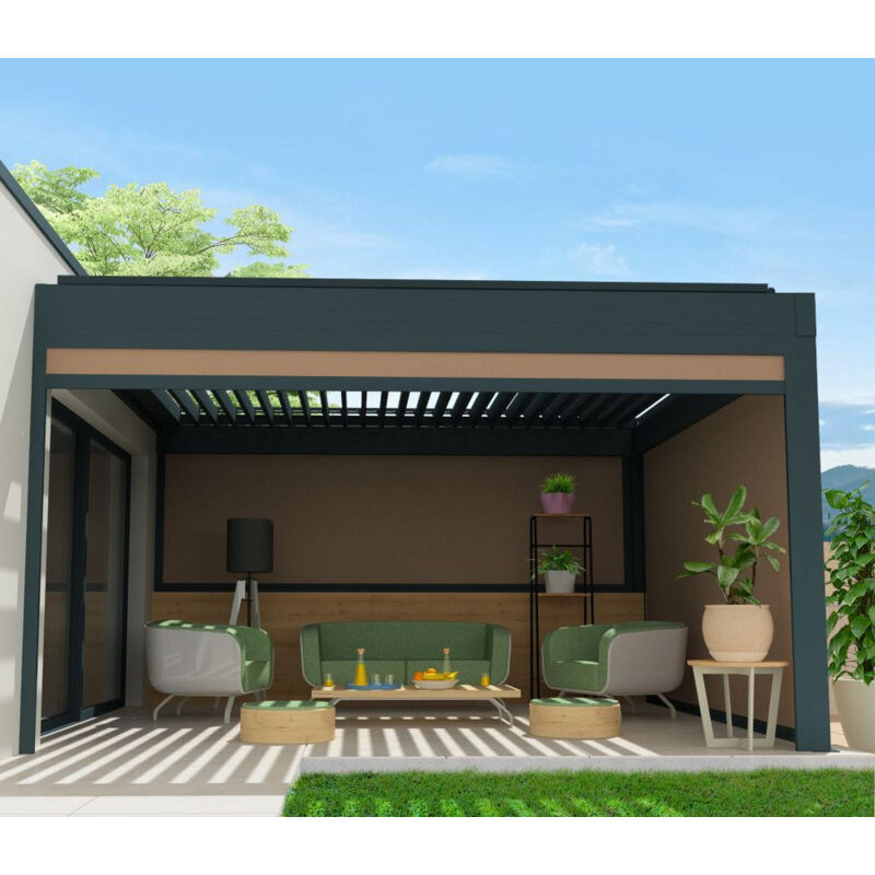 foto del prodotto intersun chiusura a cassonetto per pergola spinelle e hylia 4,00x2,50 m motorizzato a telecomando grigio antracite talpa 
