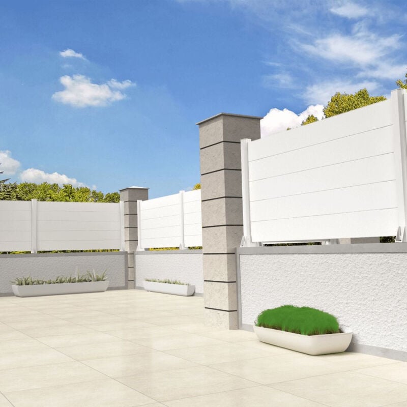 immagine 0 del prodotto intersun recinzione a pannelli pieni 3 doghe l 1911 x a 515 mm bianco 
