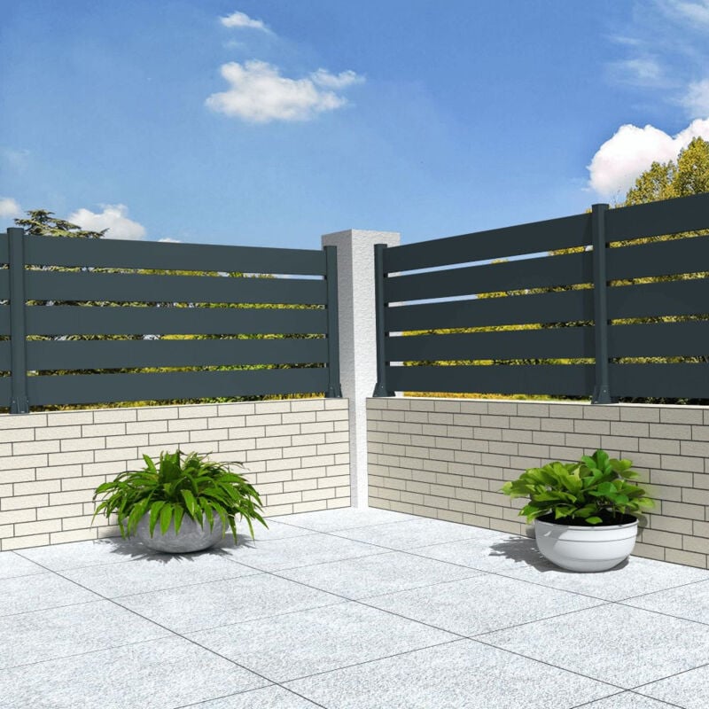 foto del prodotto intersun recinzione a pannelli traforati 5 doghe l 1911x a 915 mm grigio antracite 
