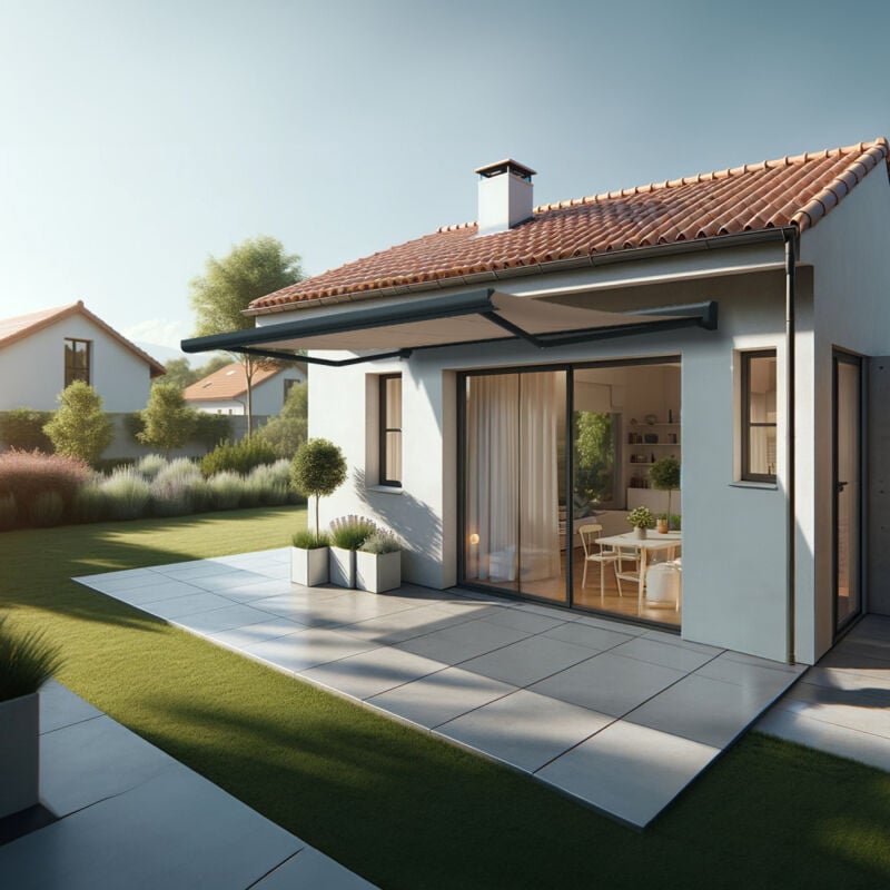 foto del prodotto intersun tenda da sole a cassonetto integrale celeste 4,00x3,00 m manuale grigio antracite talpa 