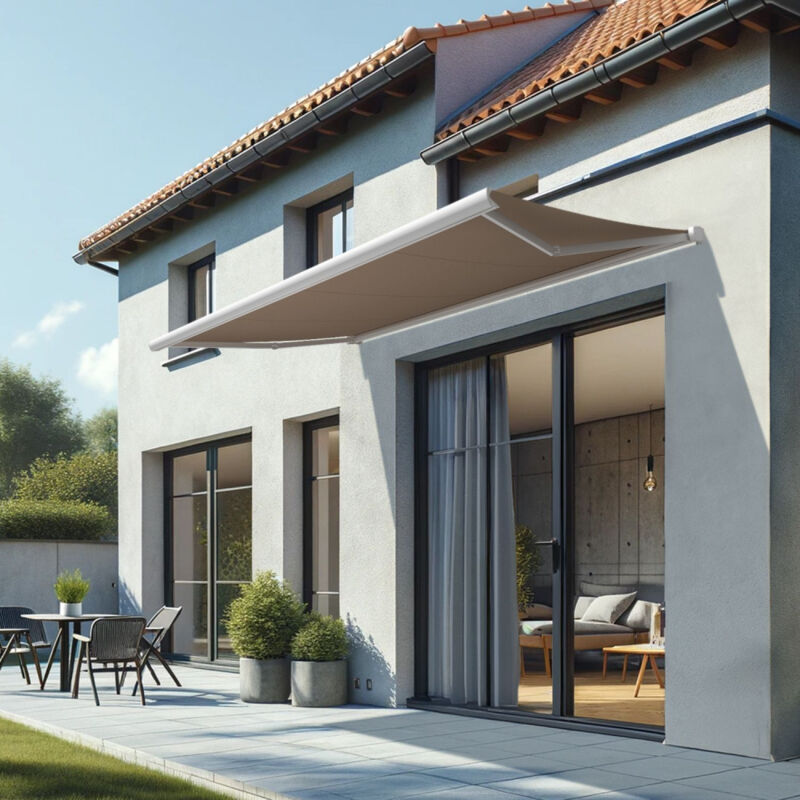 foto del prodotto intersun tenda da sole a cassonetto integrale cinabre 3,00x2,00 m manuale bianco talpa 