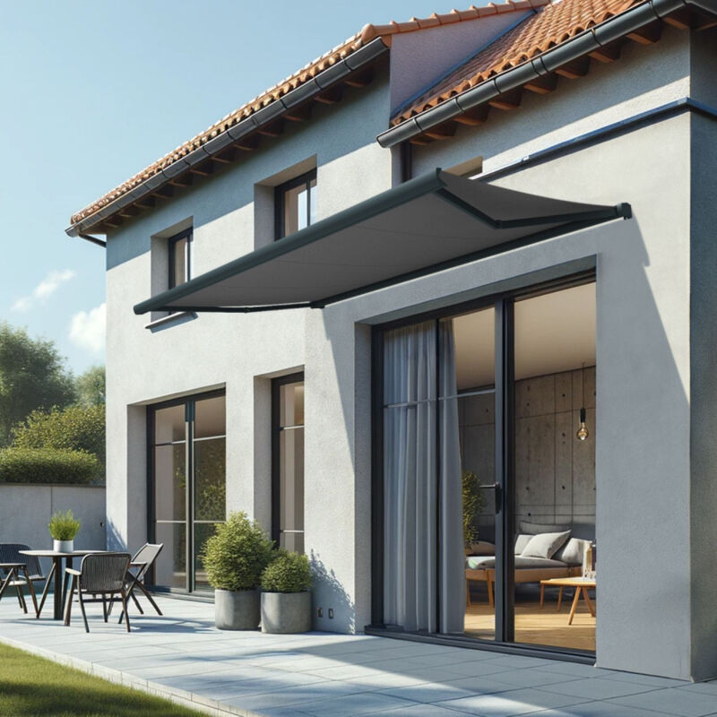 foto del prodotto intersun tenda da sole a cassonetto integrale cinabre 3,00x2,00 m manuale grigio antracite grigio 