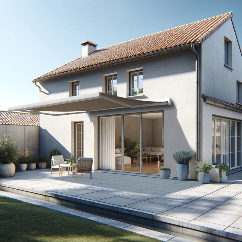 foto del prodotto intersun tenda da sole a cassonetto integrale soa 4,10x3,50 m manuale bianco talpa 
