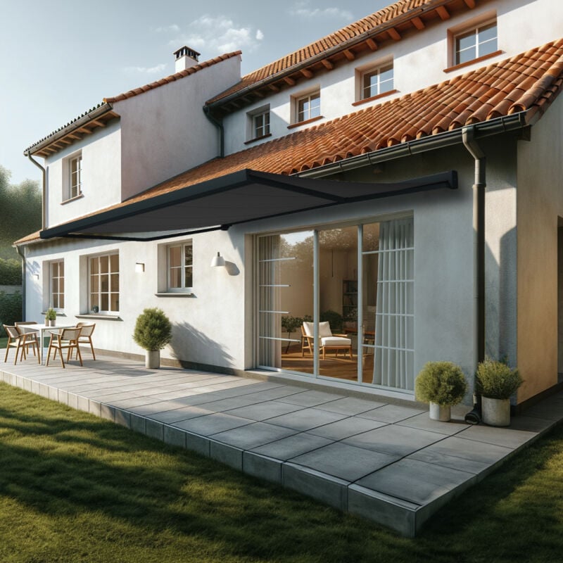 foto del prodotto intersun tenda da sole a cassonetto integrale soa 5,00x3,50 m manuale grigio antracite grigio 