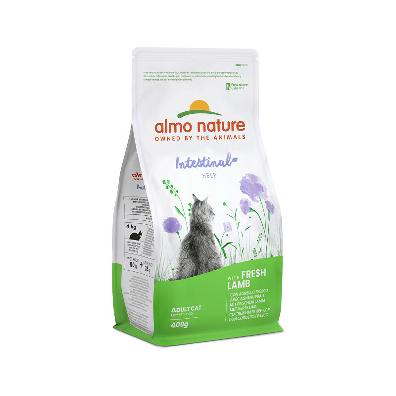 foto del prodotto intestinal per gatti adulti con agnello da 400 gr almo nature