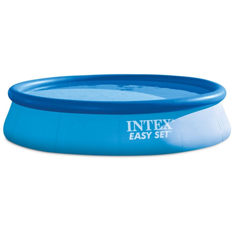 foto del prodotto intex 26168np piscina fuori terra easy set rotonda, pompa filtro 3785 l h, scaletta, telo base e copertura, 14141 l, pvc, azzurro, 457x122 cm