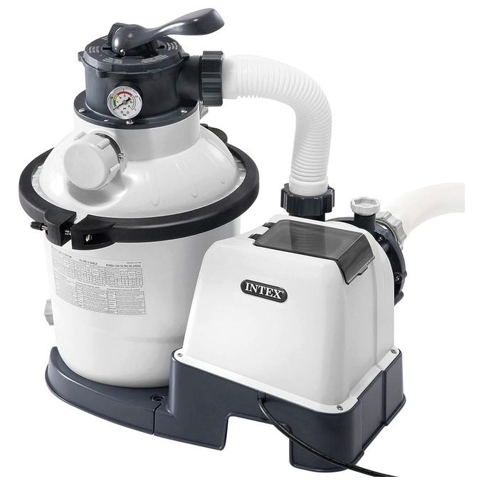 foto del prodotto intex 26644 pompa filtro a sabbia krystal clear flusso d'acqua 5700 l-h flusso di sistema 4000 l-h plastica bianco senza clorinatore flusso acqua 5700 l-h