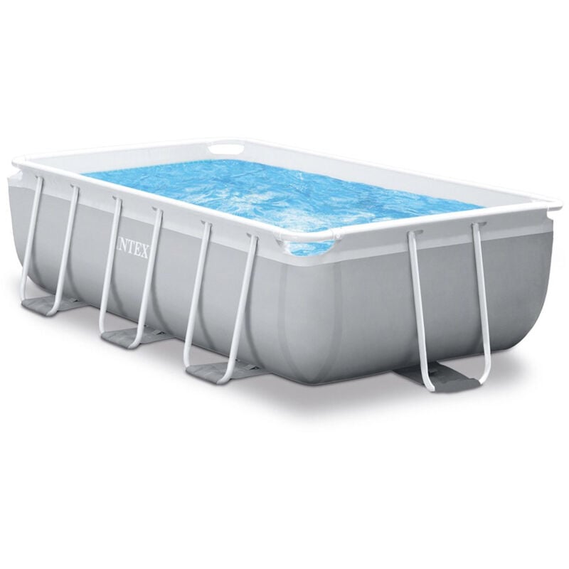 foto del prodotto intex 26784np piscina fuori terra prisma frame rettangolare, pompa filtro 2006 l h, scaletta, 3539 l, acciaio e pvc, grigio, 300x175x80 cm