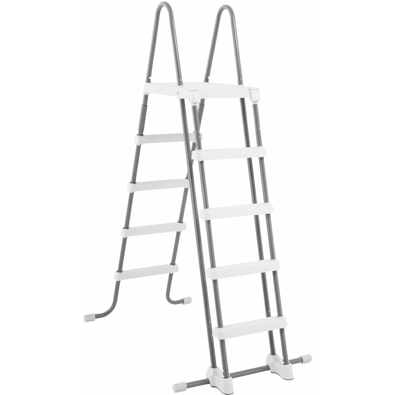 foto del prodotto intex 28077 scaletta deluxe con gradini removibili per piscina, acciaio e plastica, grigio, 132 cm