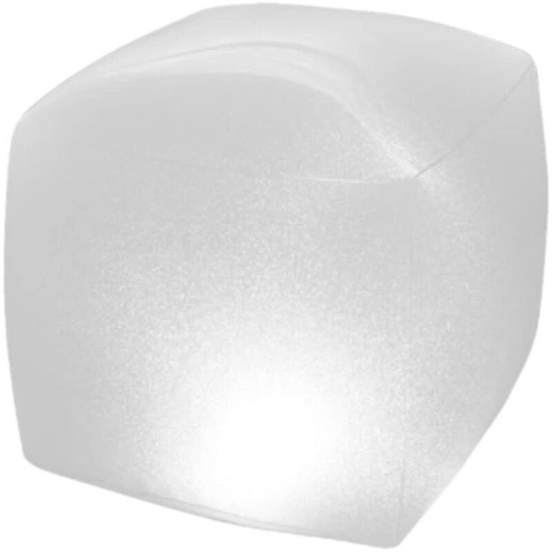 foto del prodotto intex 28694 luce galleggiante cubo, batterie, vinile, bianco, 23x23x22 cm