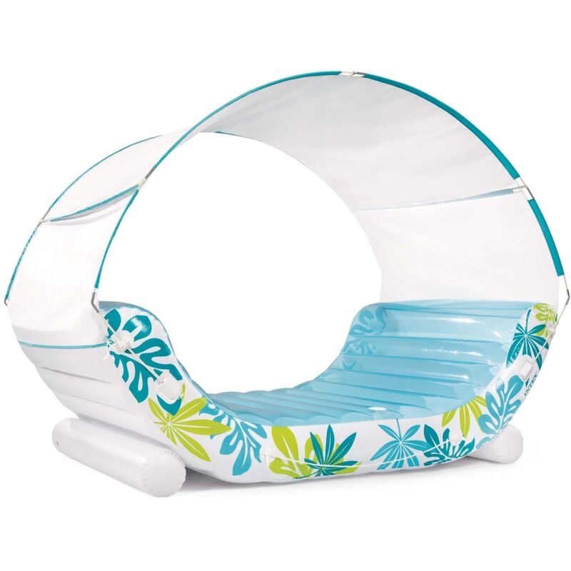 foto del prodotto intex 56294 materassino lounge per mare e piscina gonfiabile tropical colore azzurro cm 224x150x165