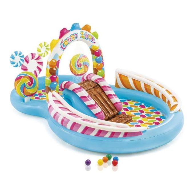 foto del prodotto intex 57149np piscina gonfiabile play center caramelle, vinile, multicolore, 295x191x130 cm
