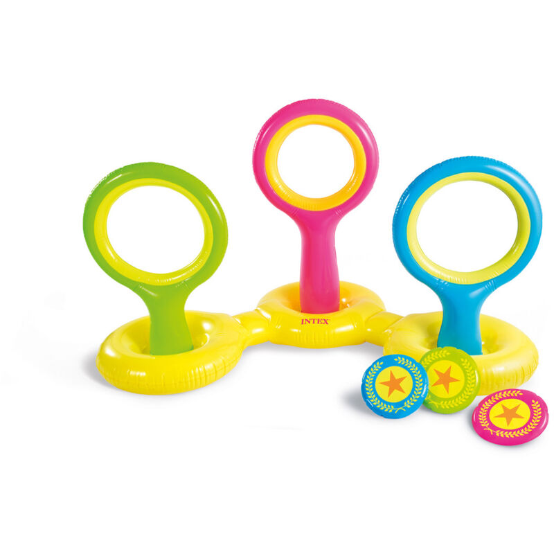 foto del prodotto intex 57510np gioco del disco gonfiabile, galleggiante, vinile, multicolore, 178x102x104 cm