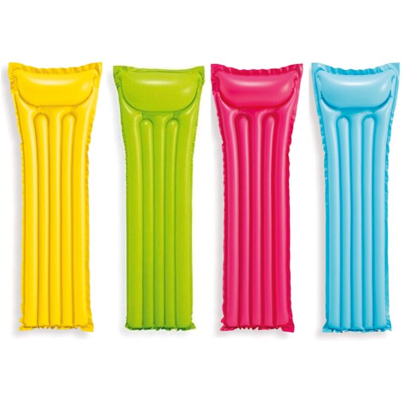 foto del prodotto intex 59703 materassino lettino gonfiabile eco tinta unita colori assortiti per mare piscina cm.183x69